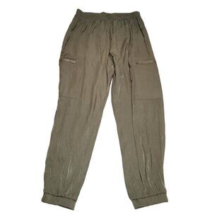 Doe & Rae Womens Jogger Pants Cargo High Waist Olive Green Size Small